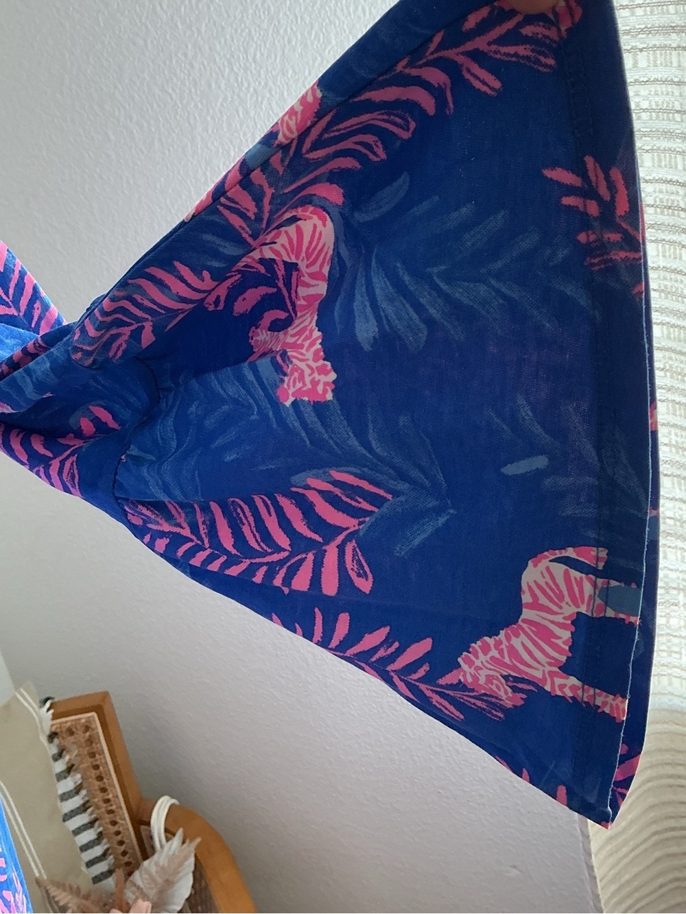 Lilly Pulitzer Blue Tunic Dress with Pink Leaf & Zebra Accent - Picture 4 of 10